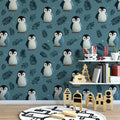 Cute Baby Penguin Mural Wallpaper Adorable Antarctic Pattern Mural Wallpaper - room preview 02