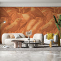 Monochrome Tropical Bird Mural Wallpaper in Burnt Orange Mural Wallpaper - room preview 02