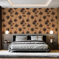 Vintage Palm Tree Mural Wallpaper — Soft Peach Tropical Print Mural Wallpaper - room preview 02