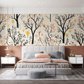 Abstract Forest Blossom Mural Wallpaper — Whimsical Hand-Painted Art Mural Wallpaper - room preview 02