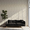 Celestial Bird and Moon Mural Wallpaper — Minimalist Cream Mural Wallpaper - room preview 02