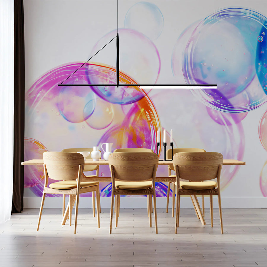 Kids Room Wallpaper Mural – Children Wall Mural – Iridescent Bubble — Playful Abstract Design