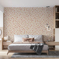 Minimalist Petal Mural Wallpaper — Soft Blush and Cream Mural Wallpaper - room preview 02