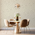 Crescent Moon and Songbird Mural Wallpaper — Vintage Line Art Mural Wallpaper - room preview 02