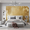 Ginkgo Biloba Gold Mural Wallpaper — Soft Ethereal Botanical Mural Wallpaper - room preview 02