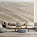 Abstract Sand Dune Mural Wallpaper — Sculptural Neutral Waves Mural Wallpaper - room preview 02