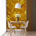 Golden Ginkgo Leaf Mural Wallpaper —Vibrant Autumnal Pattern Mural Wallpaper - room preview 02