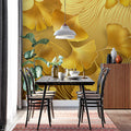 Gilded Ginkgo Leaf Mural Wallpaper — Opulent Metallic Design Mural Wallpaper - room preview 02