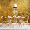 Metallic Gold Impasto Mural Wallpaper — Textured Abstract Art Mural Wallpaper - room preview 02