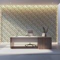Diagonal Wavy Line Mural Wallpaper — Soft Sage and Blush Mural Wallpaper - room preview 02