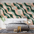 Abstract Wave Organic Mural Wallpaper — Fluid Modern Pattern Mural Wallpaper - room preview 02