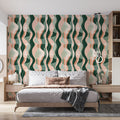 Abstract Organic Wave Mural Wallpaper — Modern Fluid Pattern Mural Wallpaper - room preview 02