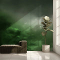 Ethereal Green Cloudscape Mural Wallpaper — Moody Abstract Art Mural Wallpaper - room preview 02