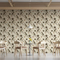 Rustic Bird & Geometric Circle Mural Wallpaper - room preview 02