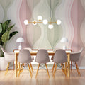 Soft Wave Panel Mural Wallpaper — Modern Fluid Abstract Decor Mural Wallpaper - room preview 02