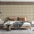 Vintage Sparrow Medallion Mural Wallpaper — Classic Bird Design Mural Wallpaper - room preview 02