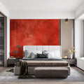 Crimson Plaster Effect Mural Wallpaper — Abstract Artistic Texture Mural Wallpaper - room preview 02