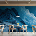 Aerial Alpine Peak Mural Wallpaper — Atmospheric Mountain Landscape Mural Wallpaper - room preview 02