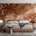 Wabi-Sabi Cherry Blossom Mural Wallpaper in Sepia Tones Mural Wallpaper - room preview 02