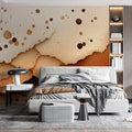 Abstract Torn Paper Mural Wallpaper — Warm Earthy Tones Mural Wallpaper - room preview 02