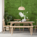 Distressed Lime Green Textile Mural Wallpaper — Industrial Edge Mural Wallpaper - room preview 02