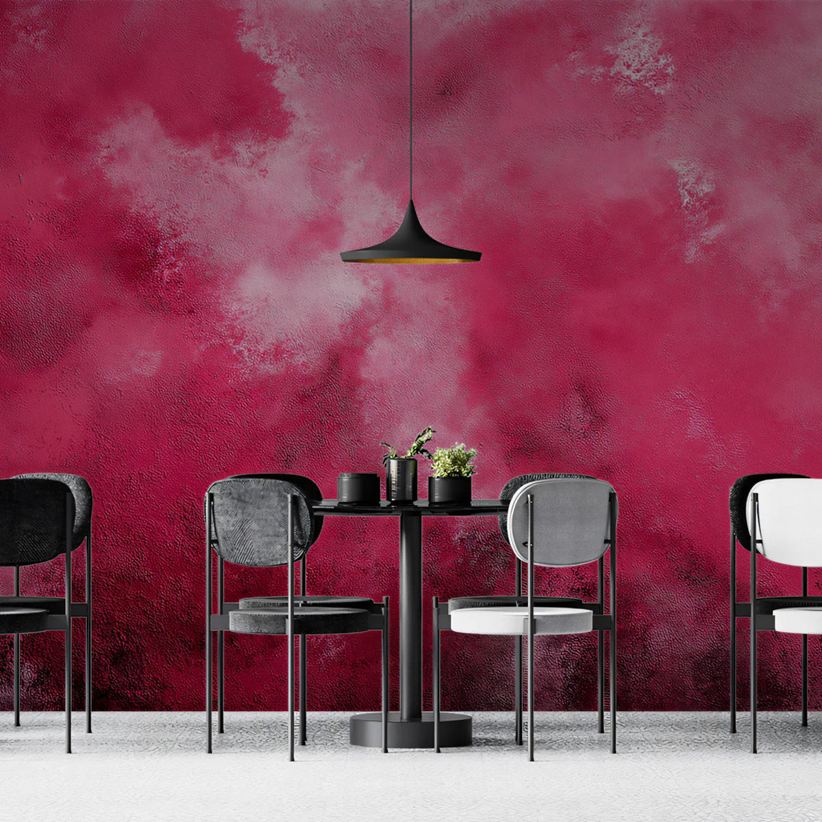 Abstract Pink Nebula Mural Wallpaper — Artistic Textured Design Mural Wallpaper - room preview 02