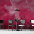 Abstract Pink Nebula Mural Wallpaper — Artistic Textured Design Mural Wallpaper - room preview 02
