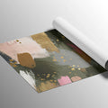 Abstract Brushstroke Mural Wallpaper in Olive, Pink and Gold Mural Wallpaper - room preview 02