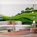 Abstract Green Hillside Mural Wallpaper — Painterly Landscape Mural Wallpaper - room preview 02