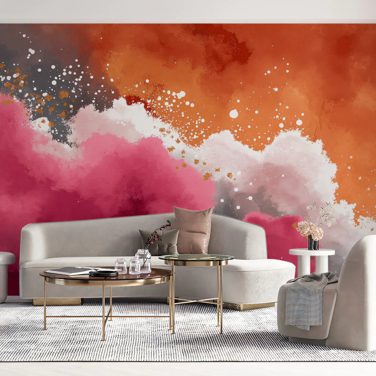 Abstract Watercolor Splash Mural Wallpaper — Vibrant Modern Art Mural Wallpaper - room preview 02