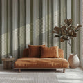 Modern Vertical Brushstroke Mural Wallpaper in Earthy Olive Tones Mural Wallpaper - room preview 02