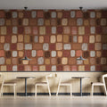 Mid-Century Abstract Block Mural Wallpaper — Earthy Geometric Print Mural Wallpaper - room preview 02