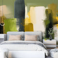 Abstract Brushstroke Mural Wallpaper — Earthy Modern Art Mural Wallpaper - room preview 02