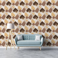 Abstract Geometric Block Mural Wallpaper — Earthy Tones Mural Wallpaper - room preview 02