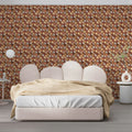 Woven Mosaic Mural Wallpaper — Textured Earthy Grid Pattern Mural Wallpaper - room preview 02
