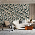 Vintage Rose Garden Mural Wallpaper — Painterly Floral Pattern Mural Wallpaper - room preview 02