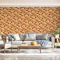 Woven Earth Brushstroke Mural Wallpaper — Textured Abstract Art Mural Wallpaper - room preview 02