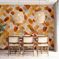 Woven Earth Brushstroke Mural Wallpaper — Abstract Warm Texture Mural Wallpaper - room preview 02