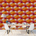 Abstract Diamond Mural Wallpaper — Painterly Harlequin Print Mural Wallpaper - room preview 02