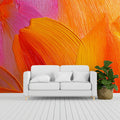 Vibrant Abstract Brushstroke Mural Wallpaper — Sunset Hues Mural Wallpaper - room preview 02