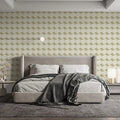 Minimalist Floral Damask Mural Wallpaper — Soft Neutral Pattern Mural Wallpaper - room preview 02