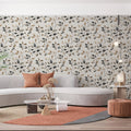 Minimalist Leaf Branch Mural Wallpaper — Soft Earthy Tones Mural Wallpaper - room preview 02