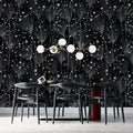 Abstract Dandelion Mural Wallpaper — Modern Monochrome Botanical Mural Wallpaper - room preview 02