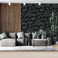 Abstract Dandelion Seed Mural Wallpaper in Monochrome Mural Wallpaper - room preview 02