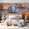 3D Animal Cloud Mural Wallpaper — Soft Pastel Whimsical Decor Mural Wallpaper - room preview 02