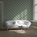 Diagonal Knit Texture Mural Wallpaper in Muted Sage Mural Wallpaper - room preview 02