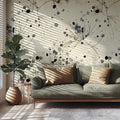 Abstract Dandelion Seed Mural Wallpaper — Modern Ink Sketch Mural Wallpaper - room preview 02