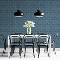 Fine Feathered Leaf Mural Wallpaper — Subtle Organic Blue Pattern Mural Wallpaper - room preview 02