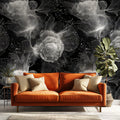 Fiber Optic Floral Mural Wallpaper — High-Contrast Modern Art Mural Wallpaper - room preview 02
