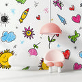 Childhood Doodle Sketch Mural Wallpaper —Whimsical Hand-Drawn Motifs Mural Wallpaper - room preview 02